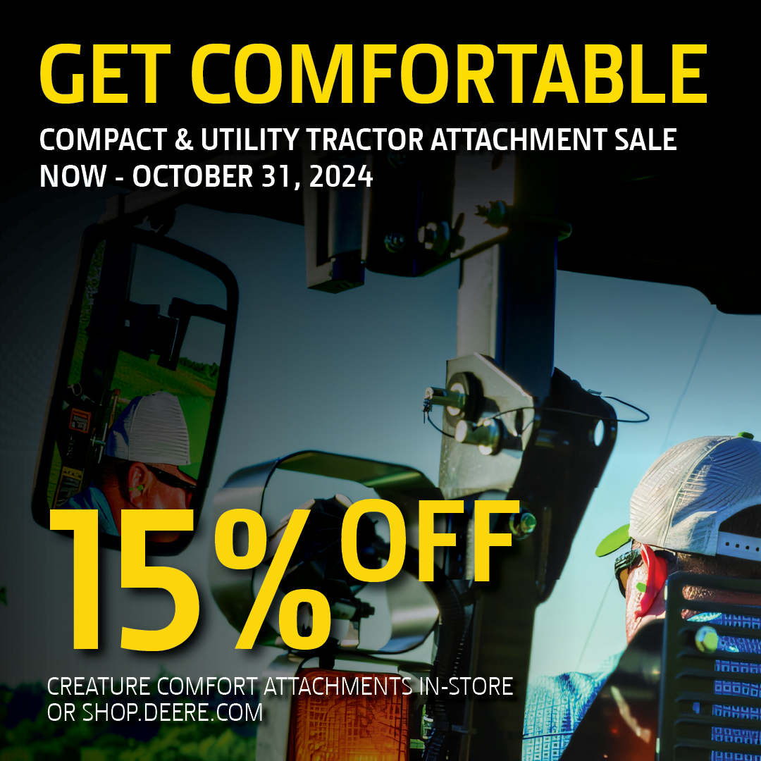 15% OFF  Select Compact Utility Tractor Attachments